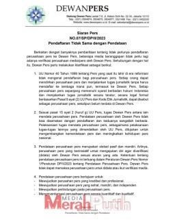 Baca juga : Wakomindo : Tidak Harus Media Terdata di Dewan Pers
