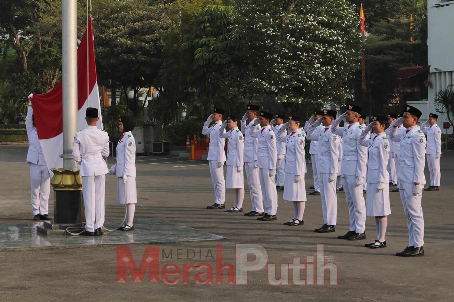 upacara hari lahir Pancasila di halaman balai kota Pemkot Surabaya I MMP I dok