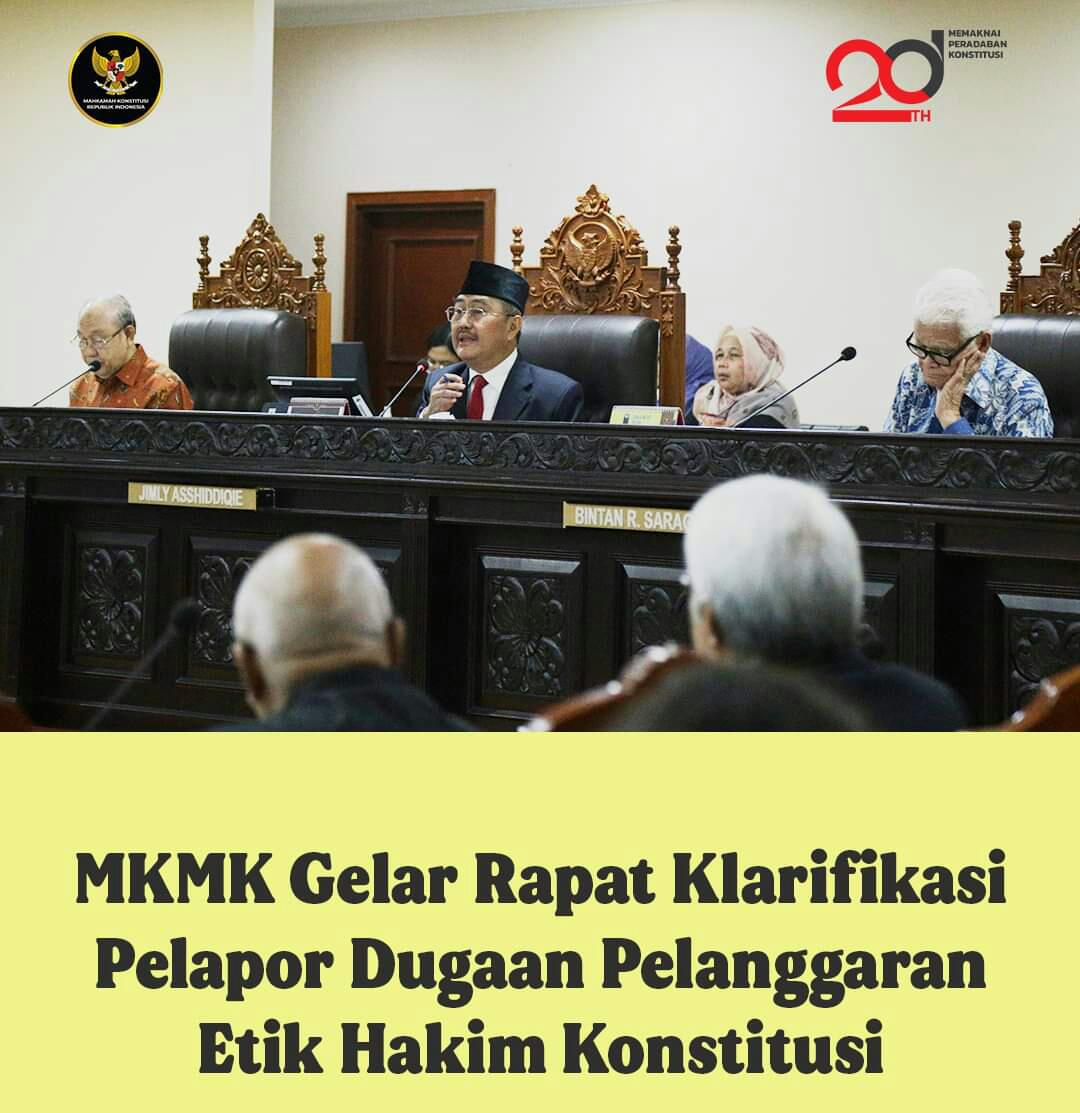 ilustrasi rapat klarifikasi dugaan pelanggaran etik Hakim Konstitusi I mkri