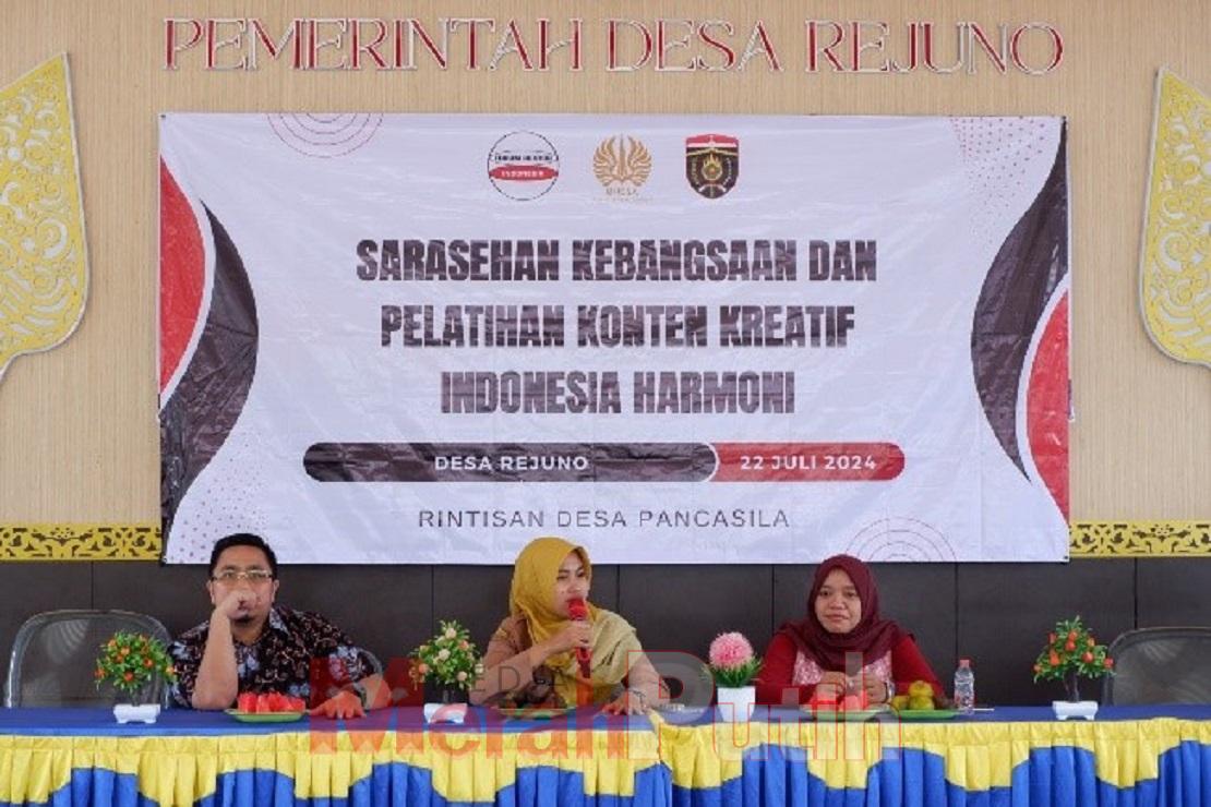 Sarasehan kebangsaan ini merupakan bagian dari inisiatif membina keharmonisan masyarakat pasca pemilihan umum yang di gelar Unesa Surabaya di Desa Rejuno Kabupaten Ngawi, Senin (22/07) I MMP I dok Unesa