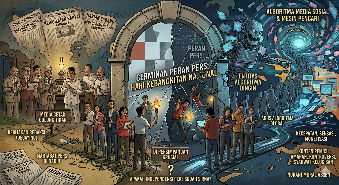 Ilustrasi hari kebangkitan nasional (Harkitnas) dan mutu kebangkitan Pers nasional | MMP | ilutstrasi 